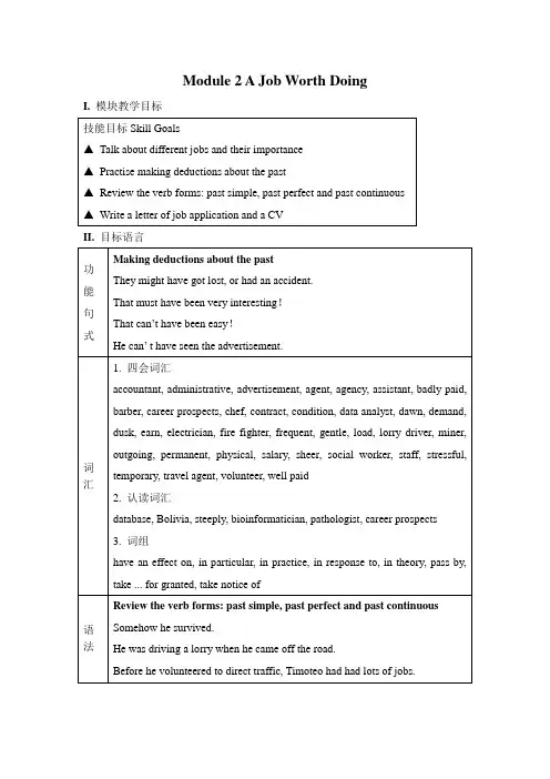 Module-2-A-Job-Worth-Doing-教案