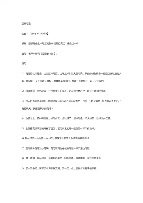 层林成语四字词语