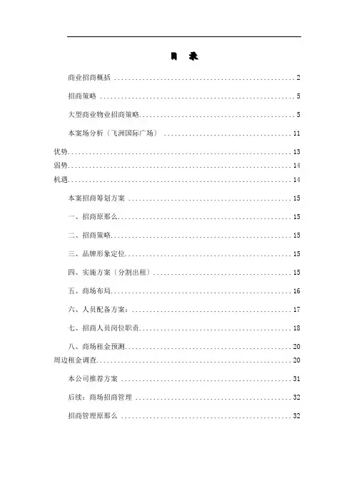 某国际广场招商策划书(doc 38页)