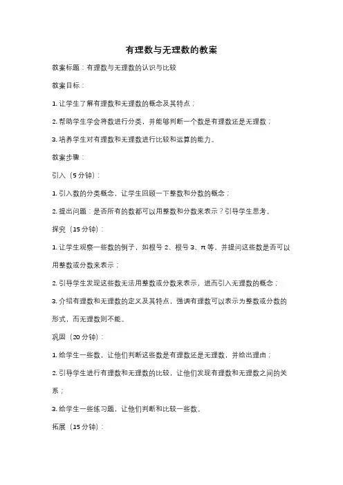 有理数与无理数的教案