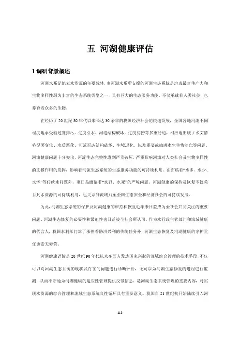 河湖健康评估