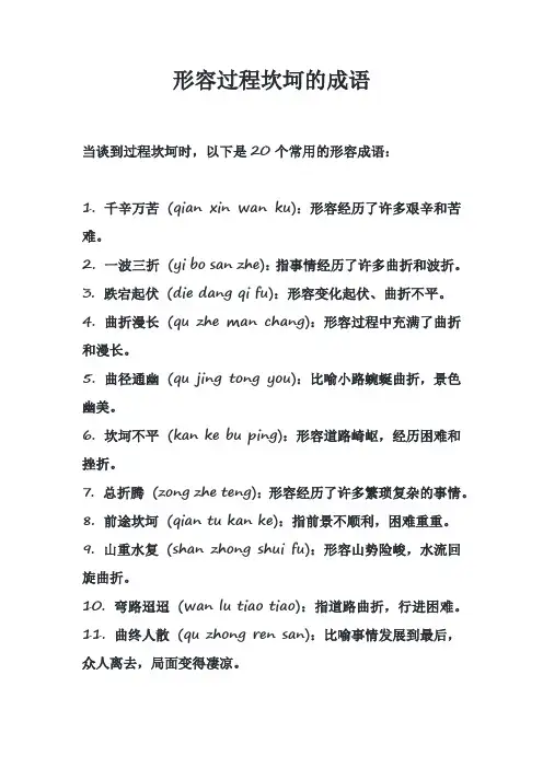 形容过程坎坷的成语