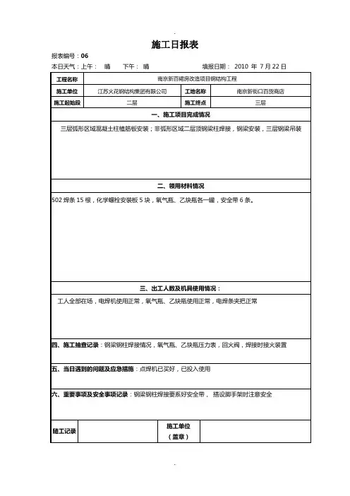 工程进度日报表[1]1