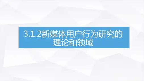 3.1.2新媒体用户行为研究的理论和领域