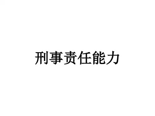 刑事责任能力