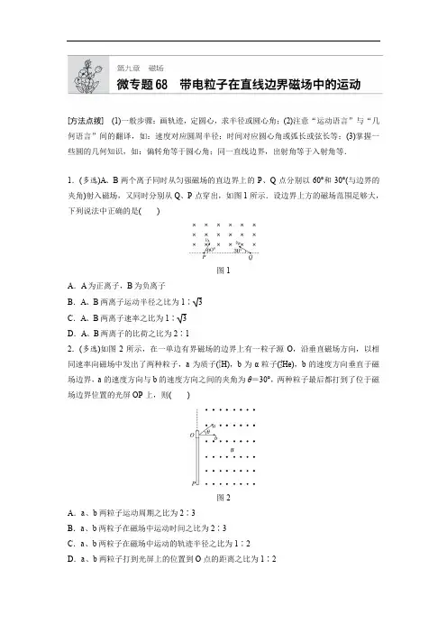 2019高考物理一轮(全国)专题加练半小时：第九章磁场 微专题68 含解析