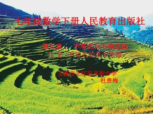 第九章 ： 不等式的性质