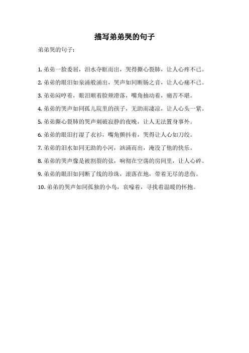 描写弟弟哭的句子