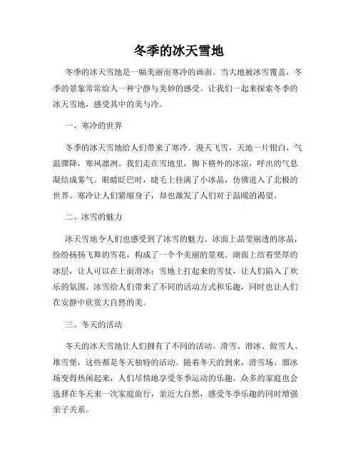 冬季的冰天雪地