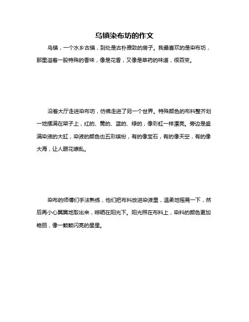 乌镇染布坊的作文