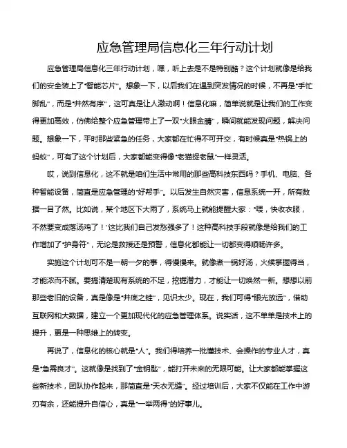 应急管理局信息化三年行动计划