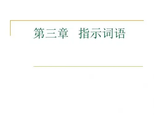 第三章 指示语