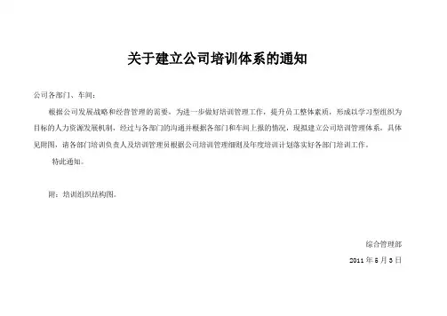 (培训体系)公司培训组织结构图