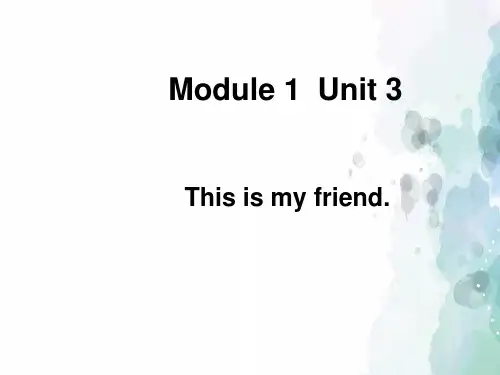 外研版-英语-七上Starter Module1 3单元 课件