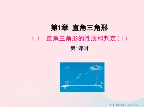 八年级数学下册第1章直角三角形1.1直角三角形的性质和判定(Ⅰ)第1课时教学课件新版湘教版