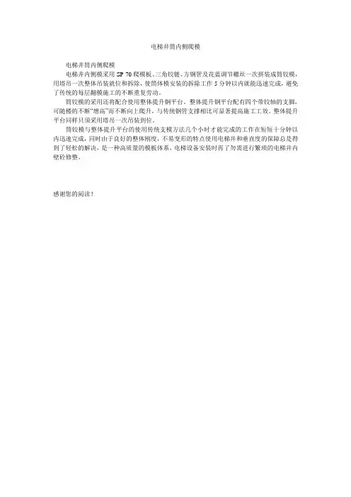 电梯井筒内侧爬模