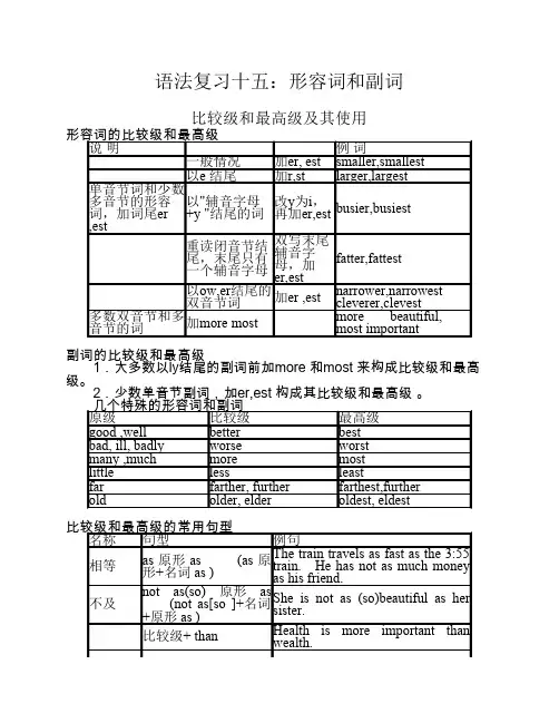 高考英语复习形容词和副词
