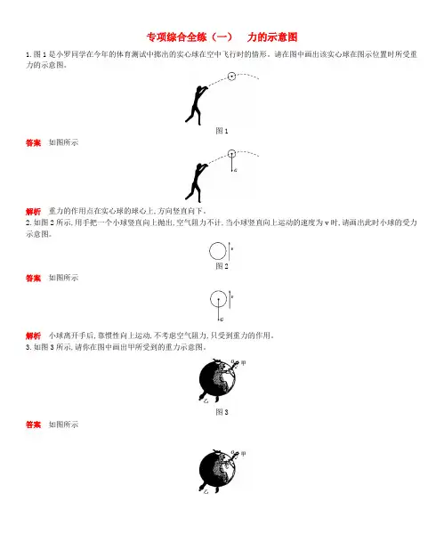 八年级物理下册 专项综合全练(一)力的示意图试题 (新版)新人教版