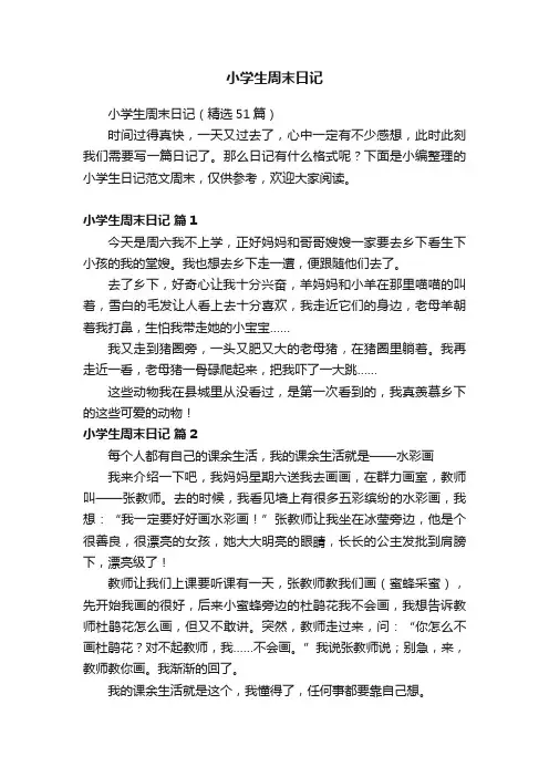 小学生周末日记