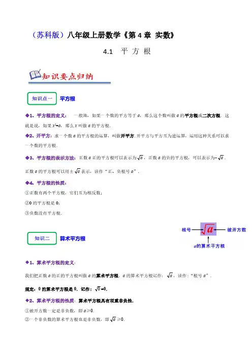 4.1平方根(八大题型)(解析版) 八年级数学上学期