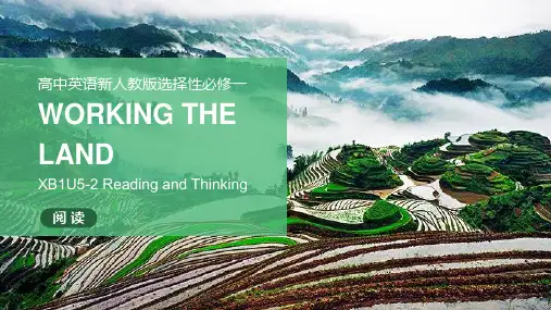 英语人教版(2019)选择性必修第一册Unit 5 Working the land(40张ppt)