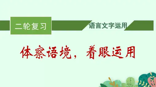 2024届高考语言文字应用知识点题点框架思维导图