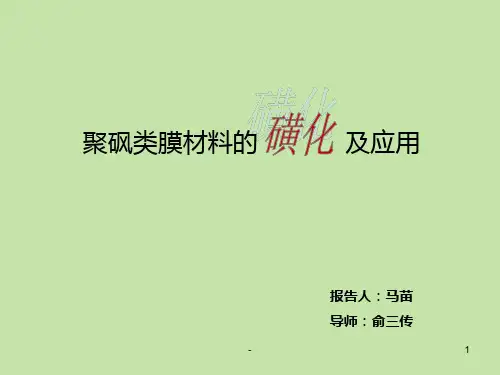 聚砜类膜材料的及应用PPT课件