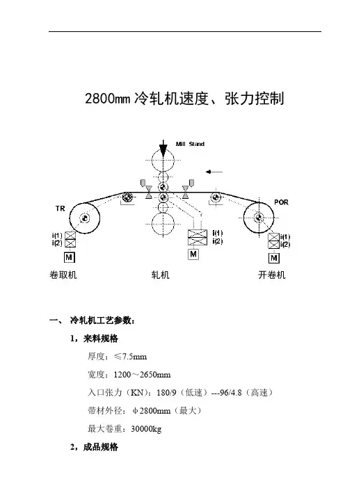 2800mm冷轧机速度和张力控制详述