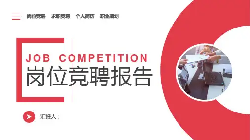 红色简约岗位竞聘报告PPT模板