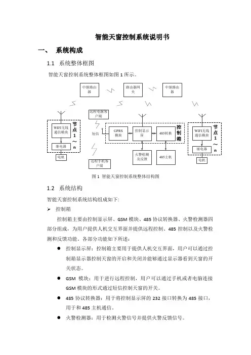 智能天窗控制系统总体结构
