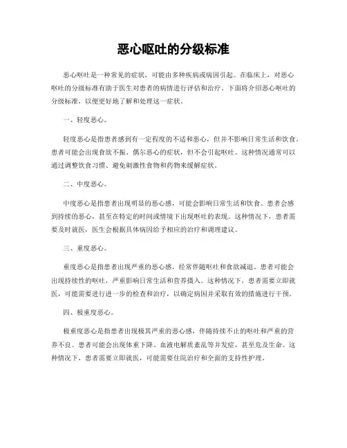 恶心呕吐的分级标准