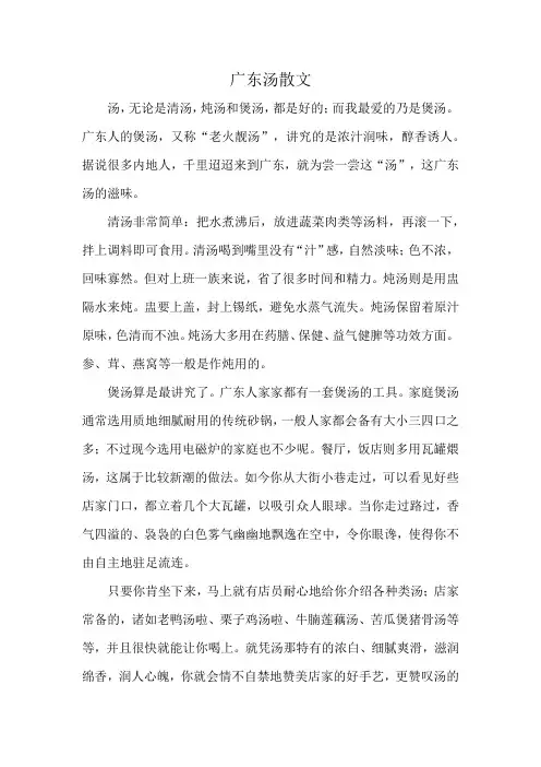广东汤散文
