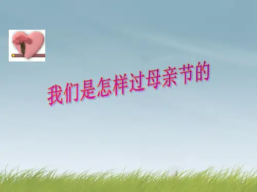 高一语文精品课件：2.6《我们是怎样过母亲节的》(沪教版必修1)PPT课件