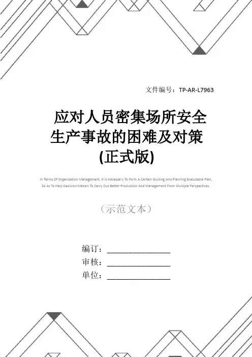 应对人员密集场所安全生产事故的困难及对策(正式版)