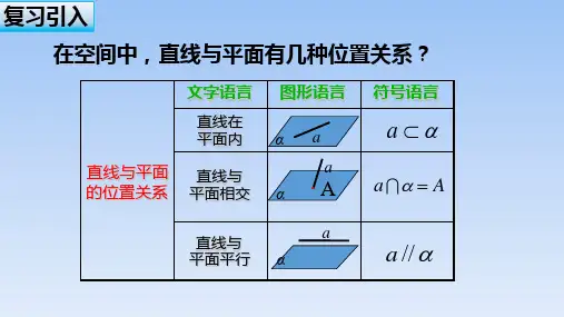 高中数学人教A版必修第二册《直线与平面平行---直线与平面平行的判定》名师课件
