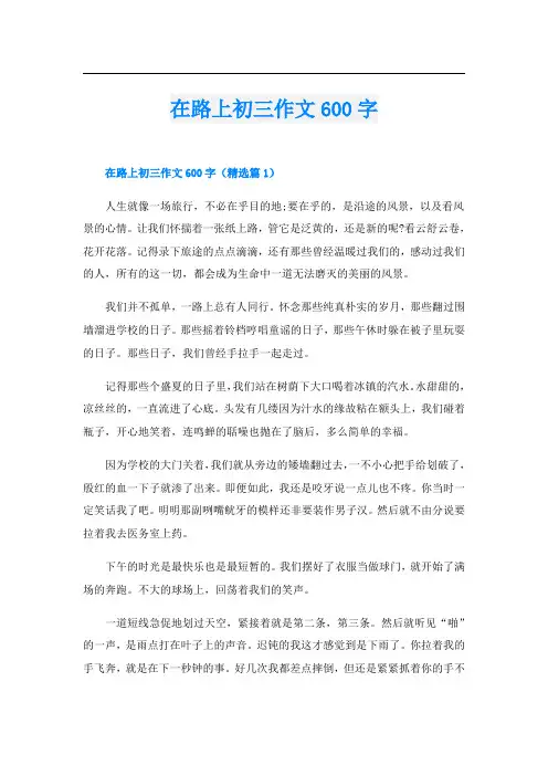 在路上初三作文600字