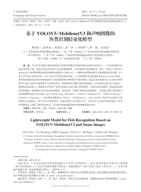 基于YOLOV5-MobilenetV3_和声呐图像的鱼类识别轻量化模型