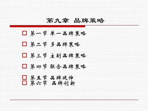第六周 品牌延伸策略