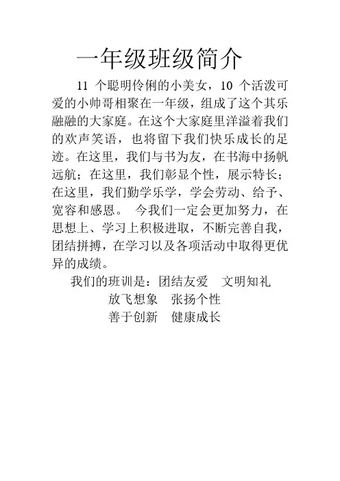 班级简介