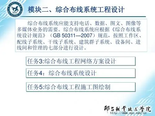 网络综合布线实用技术第3版任务3 综合布线工程网络方案设计