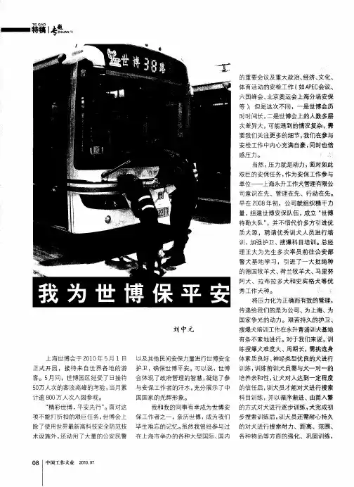 我为世博保平安