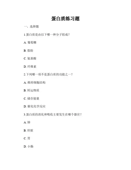 蛋白质练习题
