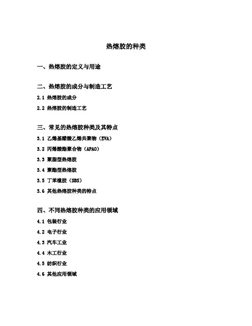 热熔胶的种类