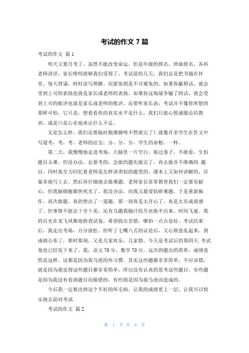 考试的作文7篇