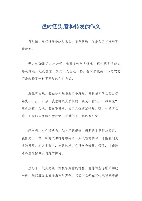 适时低头,蓄势待发的作文