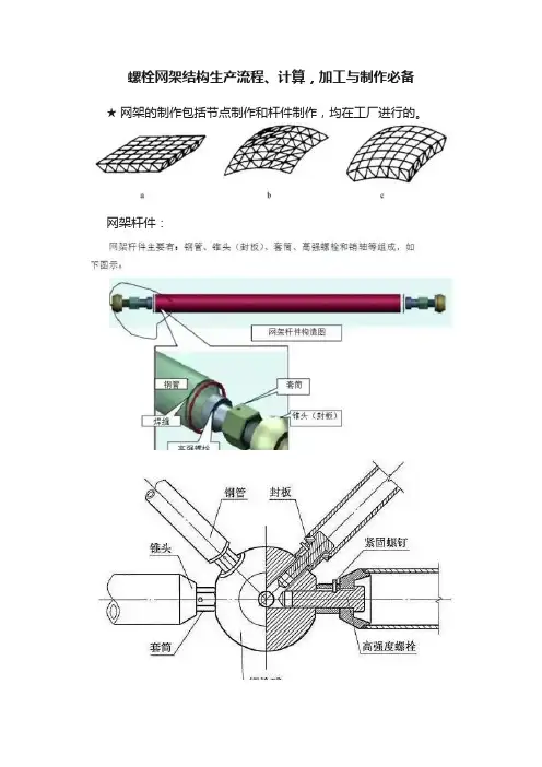 螺栓网架结构生产流程、计算，加工与制作必备