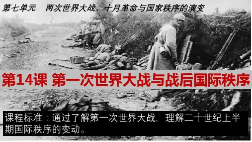 历史统编版(2019)必修中外历史纲要下第14课第一次世界大战与战后国际秩序(共19张ppt)