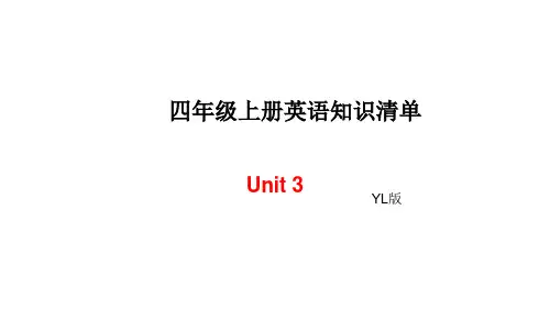 译林版(三起)四年级上册英语Unit3单元知识汇总(共7张PPT)