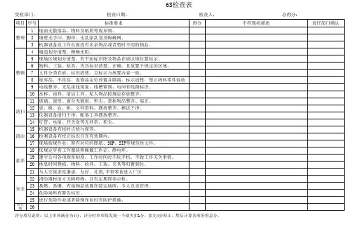 6S检查表