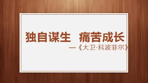8.《大卫科波菲尔(节选)》说课课件2024-2025学年统编版高中语文选择性必修上册